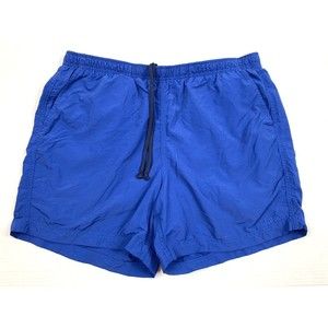 LL Bean Mens Classic Supplex Sport Swim Trunks Shorts Size Large Navy Blue Lined